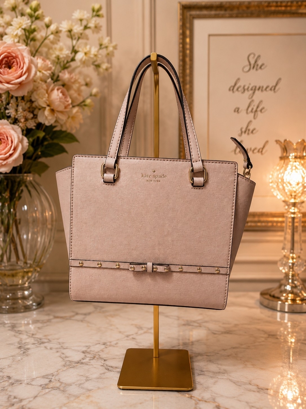 kate spade Blush Saffiano Leather Top-Handle Tote